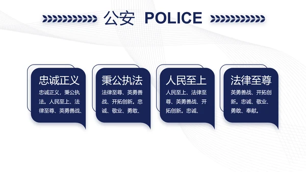 蓝色简约大气公安警察案件汇报动态PPT