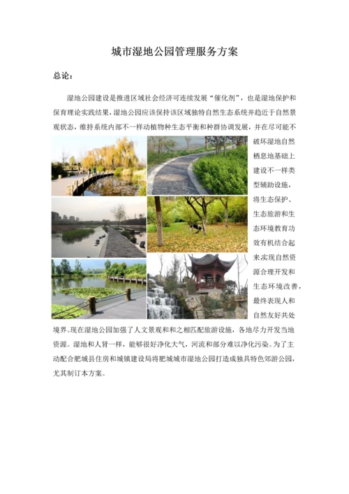 城市湿地公园管理实施专业方案.docx