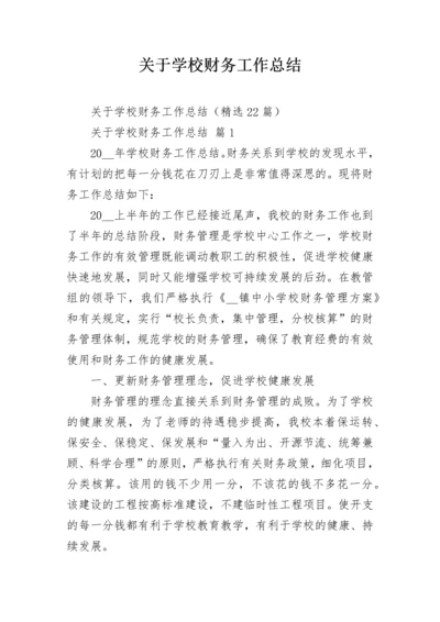 关于学校财务工作总结.docx