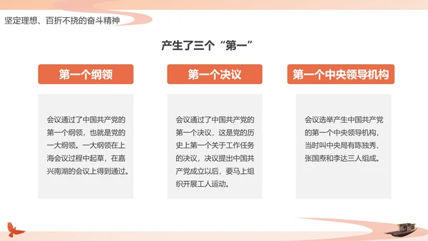 红船依旧初心不忘建党节党的党代表大会PPT模板