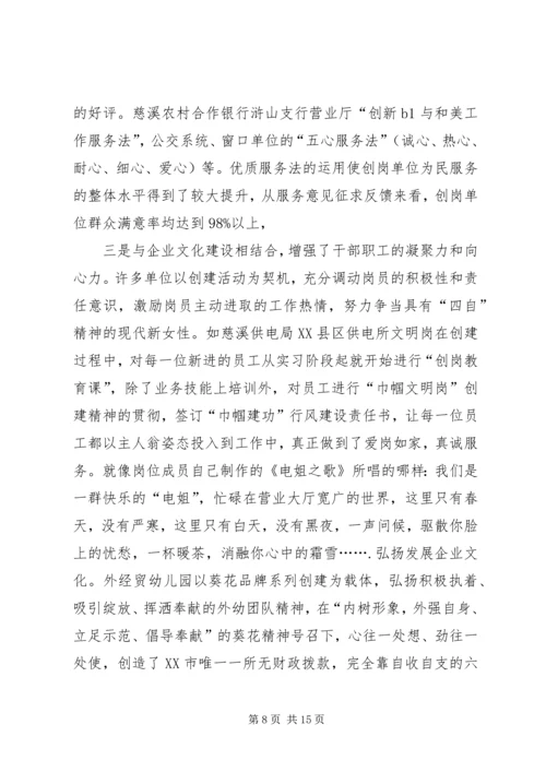 省级巾帼文明岗情况报告.docx