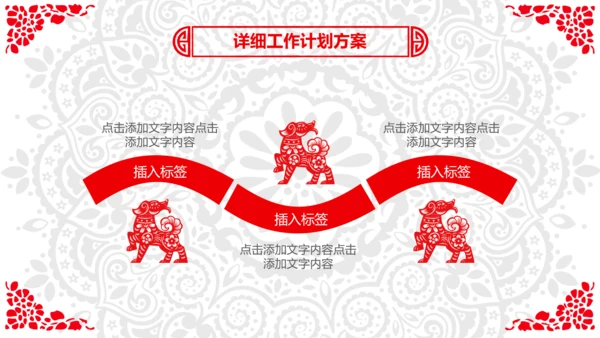 喜庆剪纸民俗狗年新年春节元旦联欢会PPT