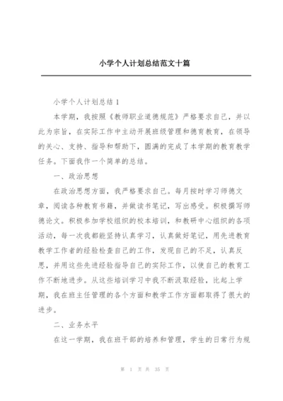 小学个人计划总结范文十篇.docx
