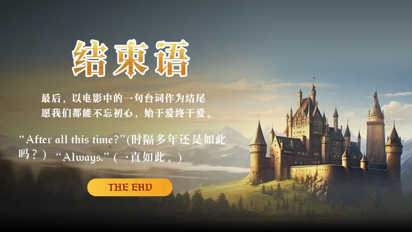 黄色插画风哈利波特魔法电影鉴赏万圣节影视培训通用PPT