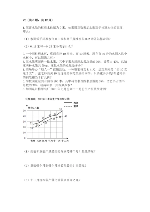 西师大版六年级数学下学期期末测试题精品【考试直接用】.docx