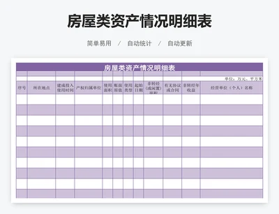 房屋类资产情况明细表