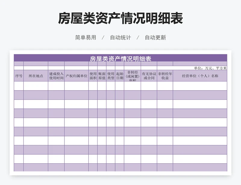 房屋类资产情况明细表