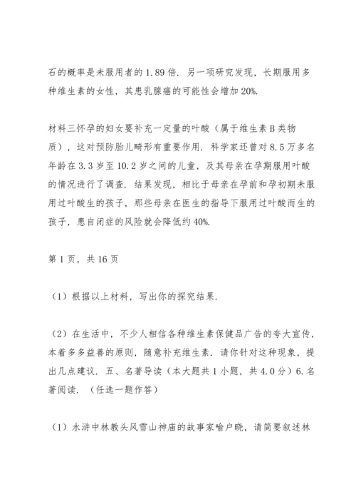 河南省 中考语文一模试卷.docx