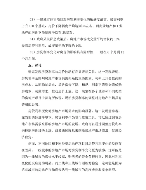 房贷利率变化对房地产市场的影响