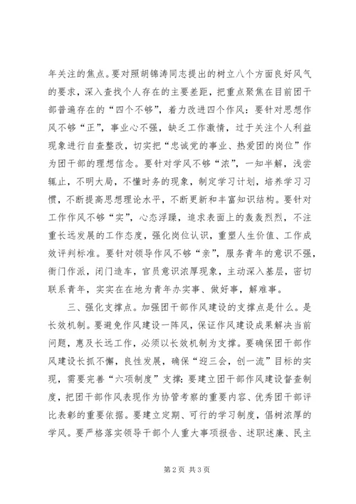 关于加强全省团干部作风建设的意见 (4).docx