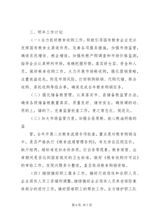 粮食局XX年工作总结及明年工作计划.docx