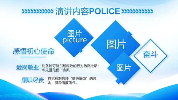 蓝色大气公安警察工作总结计划PPT动态模板