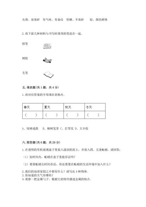 教科版二年级上册科学期末测试卷标准卷.docx