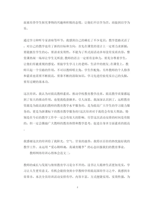 精编教师网络培训心得体会范文2.docx