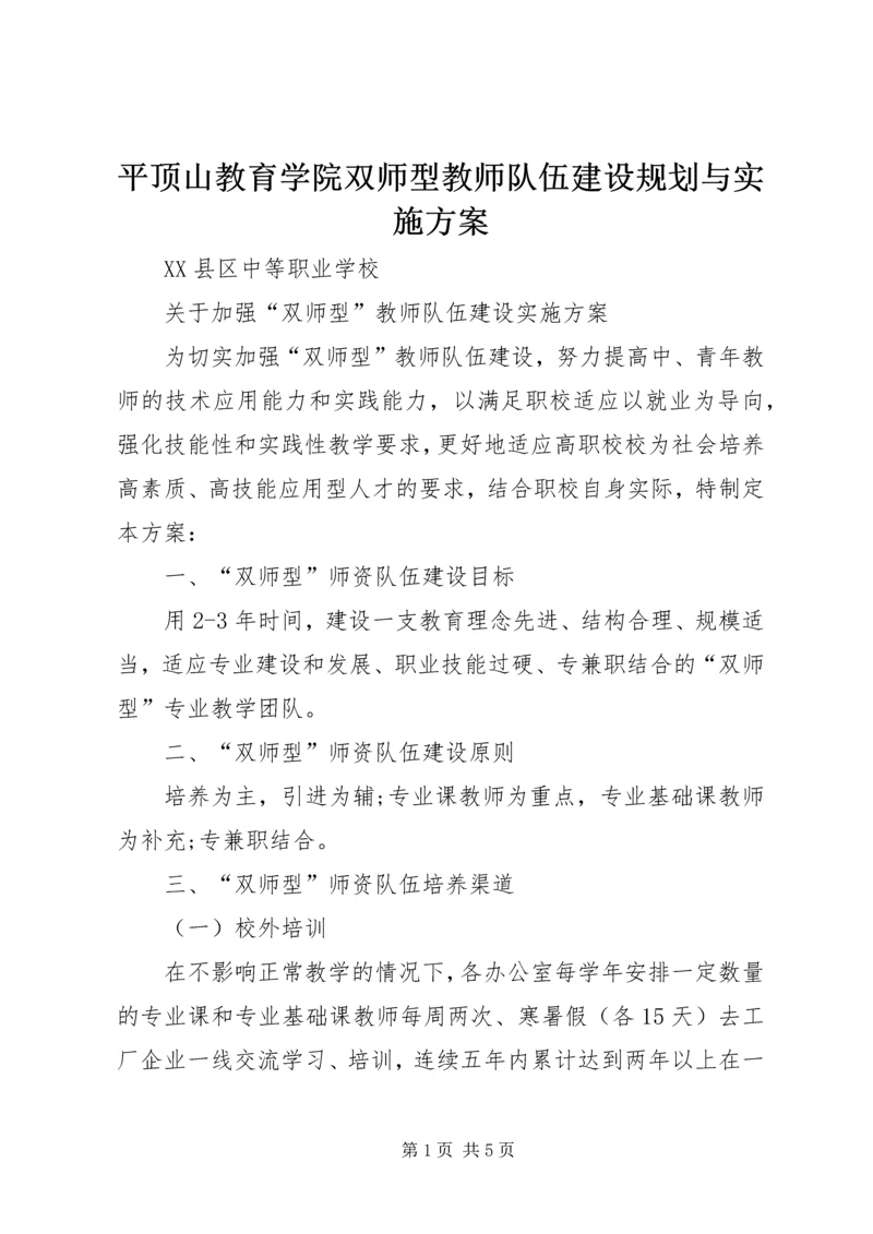 平顶山教育学院双师型教师队伍建设规划与实施方案 (3).docx