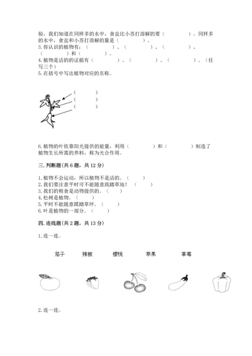 教科版科学一年级上册第一单元《植物》测试卷精品（预热题）.docx