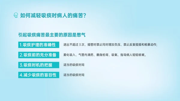 蓝色简约科技风吸痰护理培训PPT模板护理查房