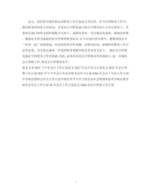 精编之会计工作计划范文2.docx