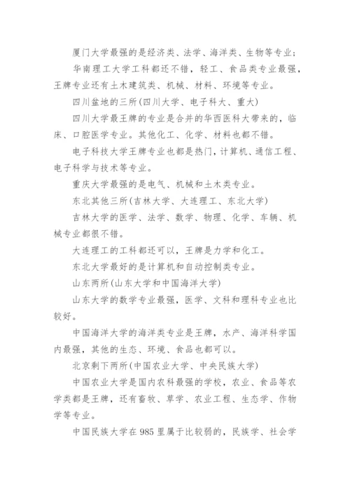 39所985大学的王牌专业一览最新大全.docx