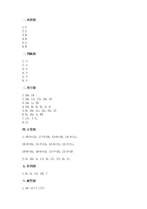 小学数学试卷一年级上册数学期末测试卷重点班