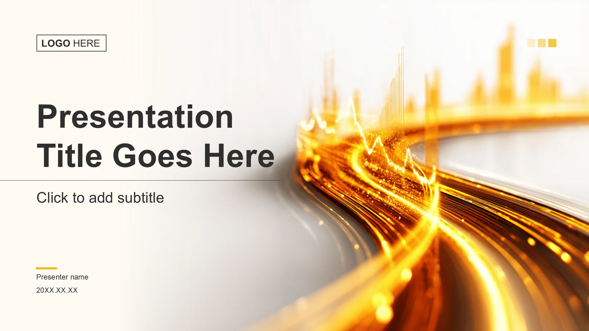 黄色科技风地产金融通用PPT主题