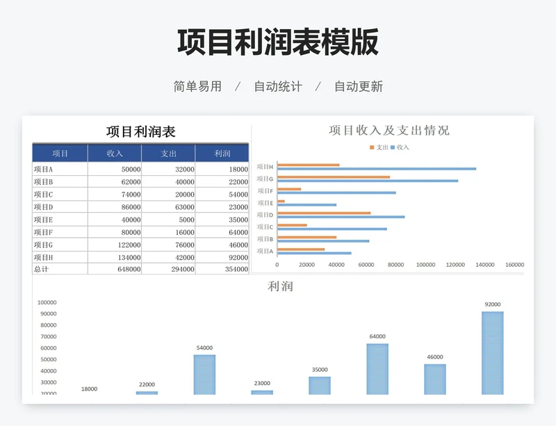 项目利润表模版