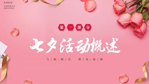 粉色温馨浪漫七夕情人节活动策划PPT