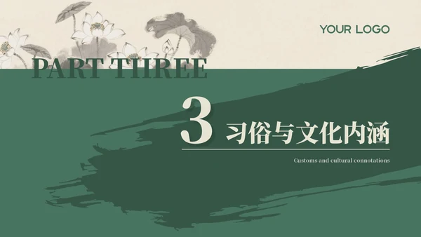 绿色夏至节气介绍通用PPT模板