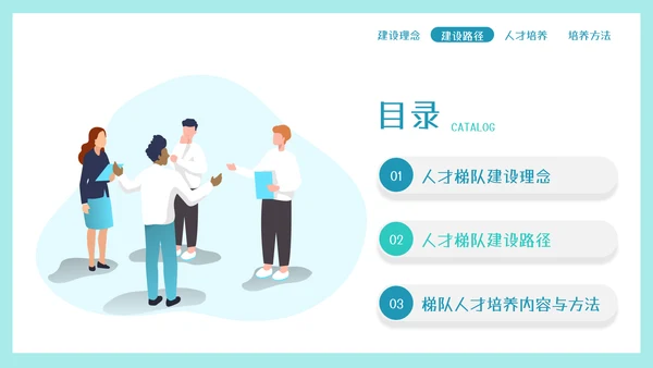 墨绿插画风人才梯队建设与人才培养模板
