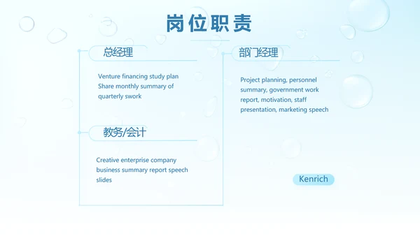 蓝色清爽小水珠风格护肤品产品介绍宣传PPT