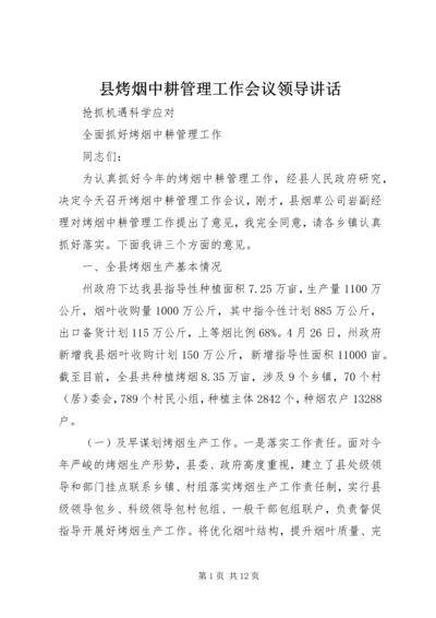 县烤烟中耕管理工作会议领导讲话.docx