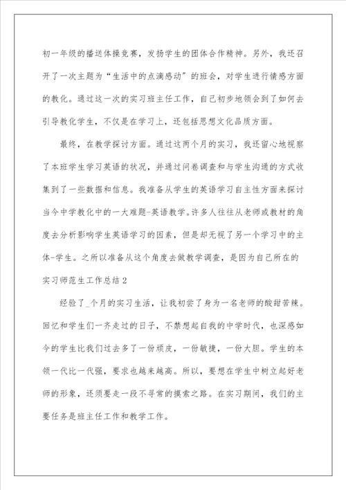 实习师范生工作总结1