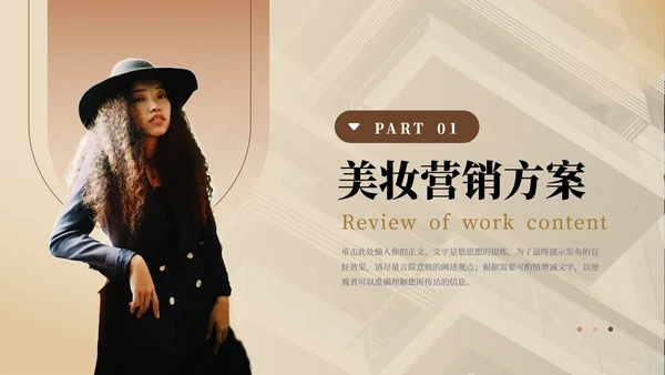 黄色模特高级感美妆营销策划PPT模板