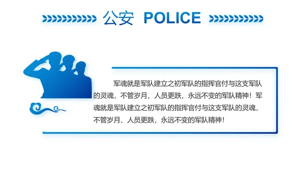 蓝色大气交警执勤执法PPT动态模板