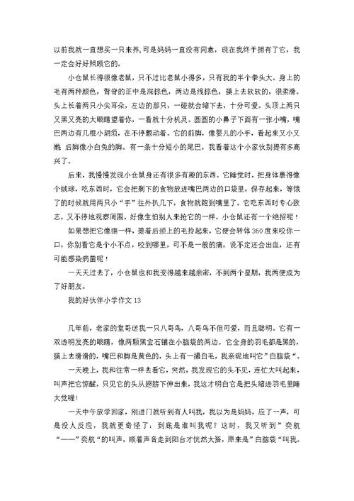 我的好伙伴小学作文