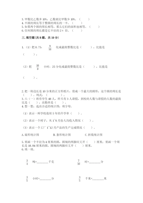 小学六年级数学上册期末卷往年题考.docx