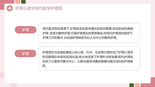 粉色创意简约风护理心理学PPT模板