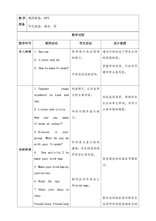 【核心素养】人教版英语三年级上册-U1 PC Project（教案）