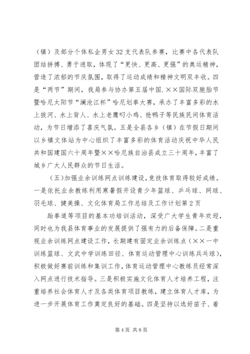 文化体育局工作总结及工作计划 (3).docx