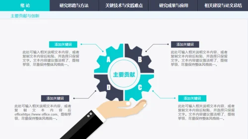 绿色渐变导航式动态毕业答辩通用PPT模板