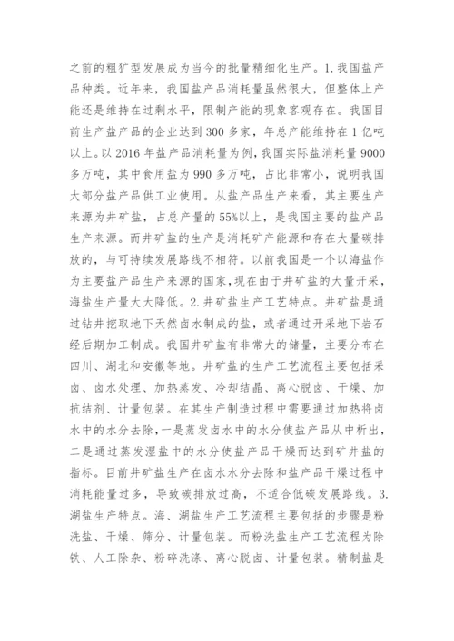 试论盐业低碳经济的转型与发展论文.docx