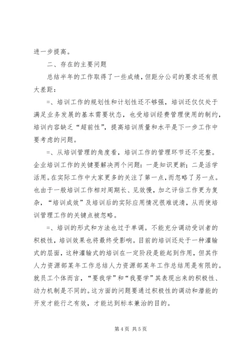 人力资源部某年工作总结.docx