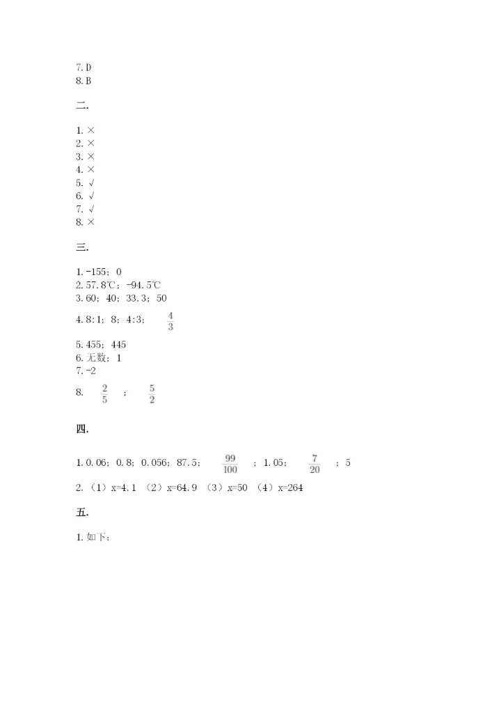 天津小升初数学真题试卷及参考答案（突破训练）.docx