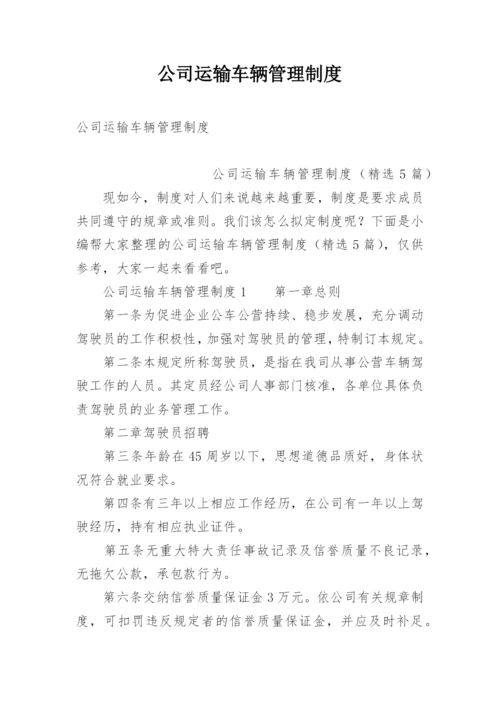 公司运输车辆管理制度.docx