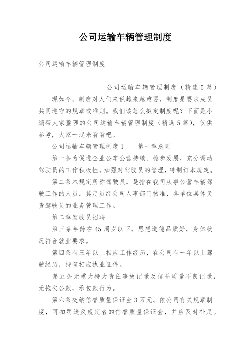 公司运输车辆管理制度.docx