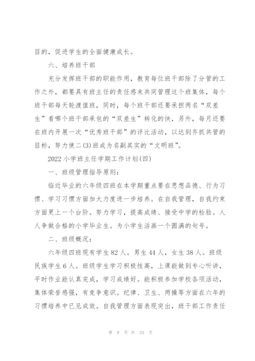 2022小学班主任学期工作计划.docx