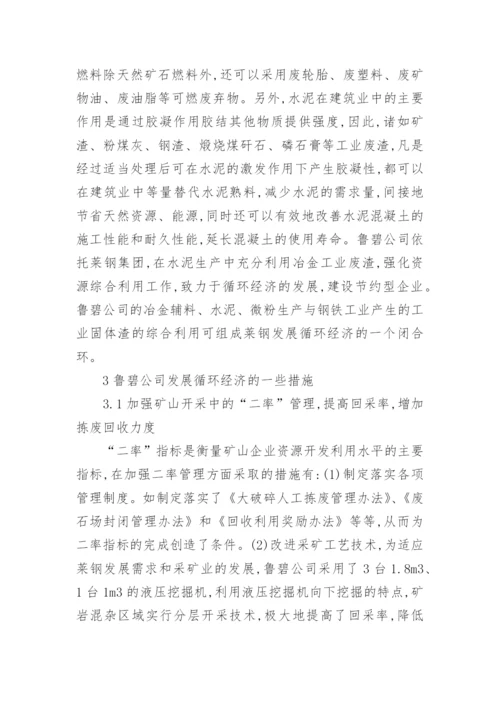 公司循环经济发展路径论文.docx