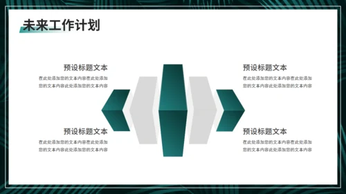 深色绿叶植物系月度复盘工作汇报通用PPT模板