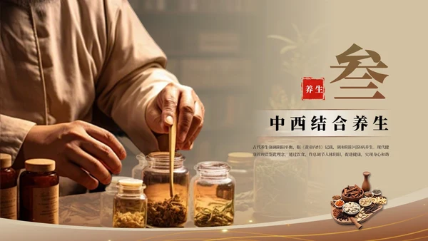 黄色中国风健康养生PPT模板