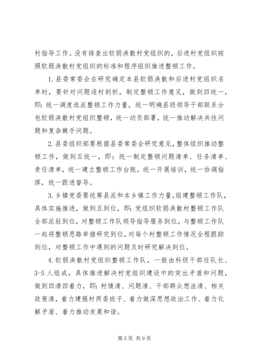 开展软弱涣散和后进村党组织整顿工作意见 (2).docx